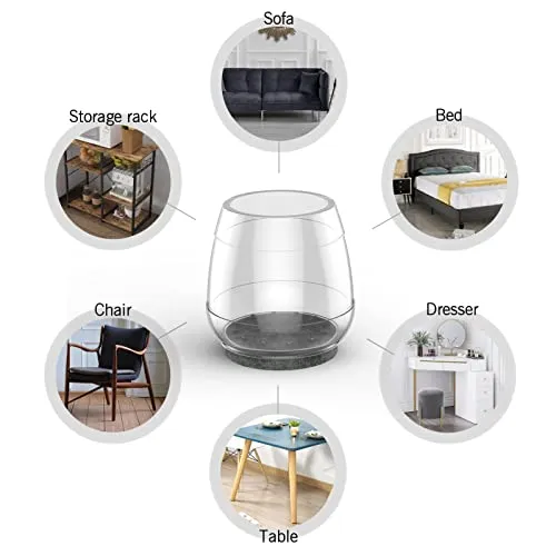 16 PCS Rectangle Chair Floor Protectors for Hardwood Floors Silicone Covers,Felt Pads is Upgraded and Thickened Furniture Foot Protectors, Anti-Scratch & No Noise.(Black, Large 1" x 1.75")