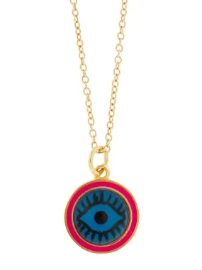 18kt gold plated enamel evil eye pendant