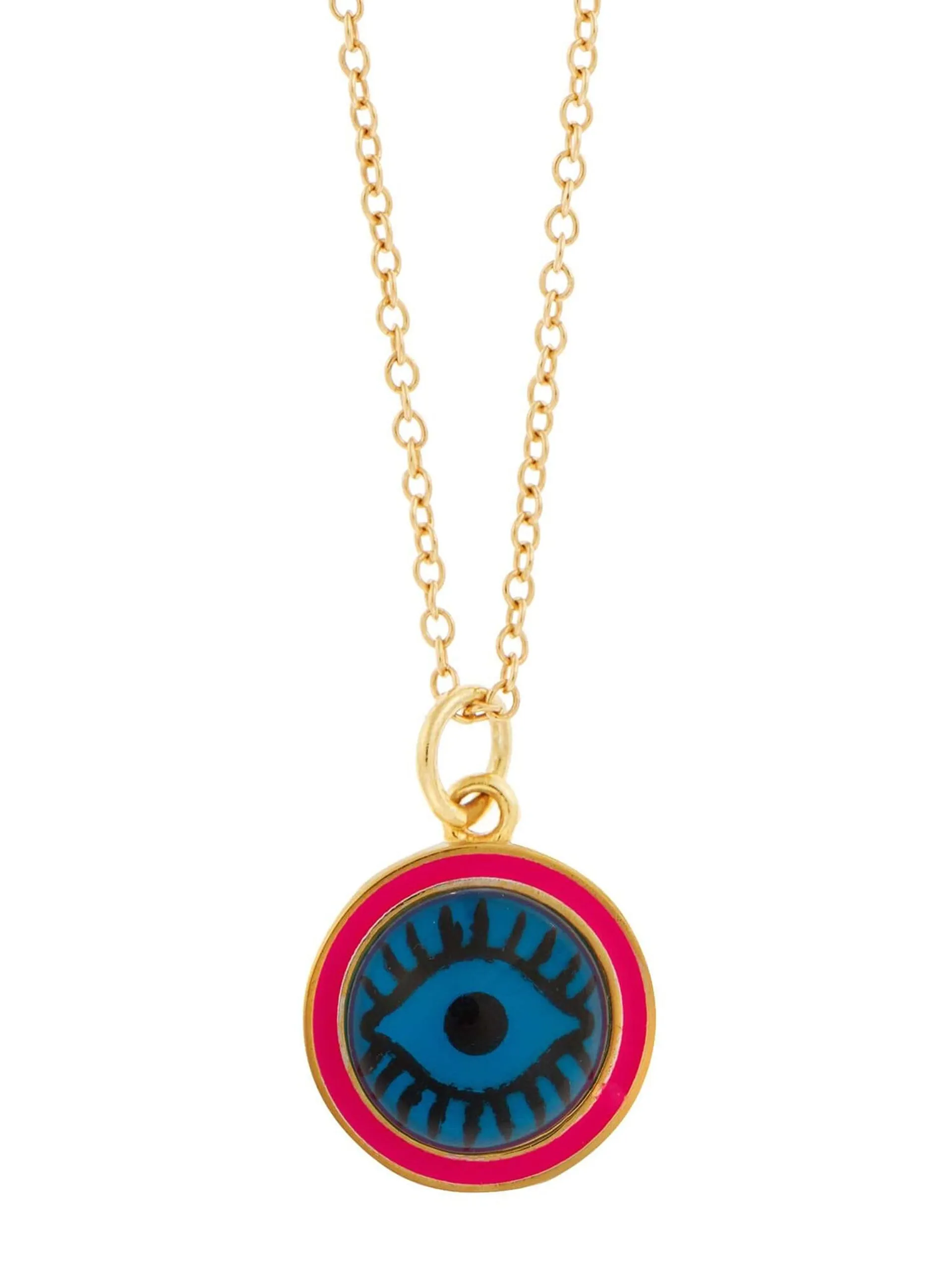 18kt gold plated enamel evil eye pendant