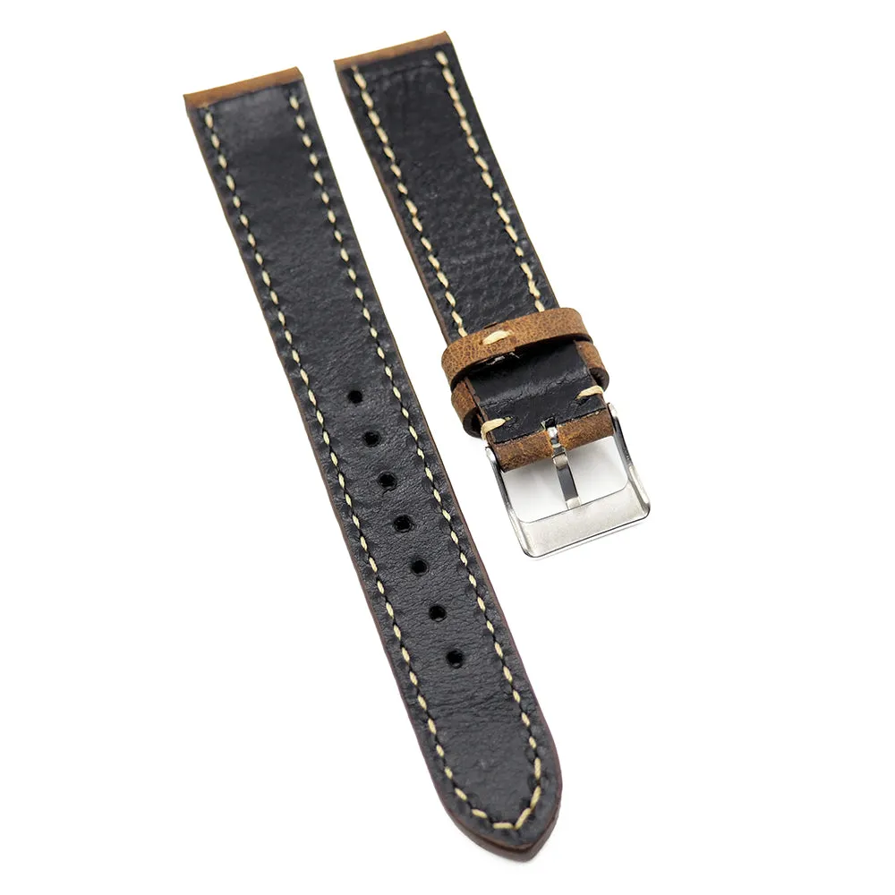 18mm, 19mm, 20mm, 21mm Gingerbread Brown Matte Calf Leather Watch Strap