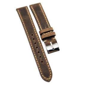 18mm, 19mm, 20mm, 21mm Gingerbread Brown Matte Calf Leather Watch Strap