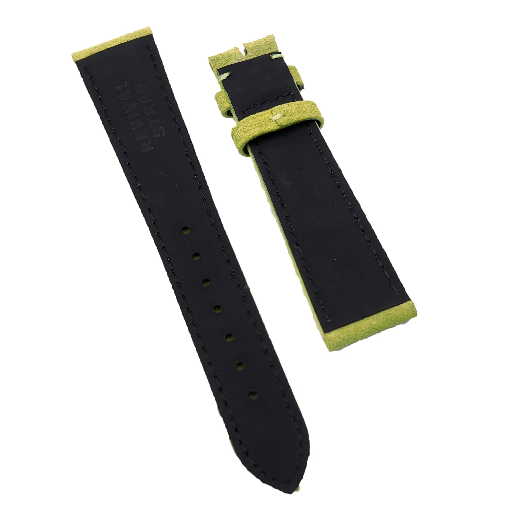 18mm, 19mm, 20mm, 22mm Lemon Yellow Suede Leather Slim Watch Strap