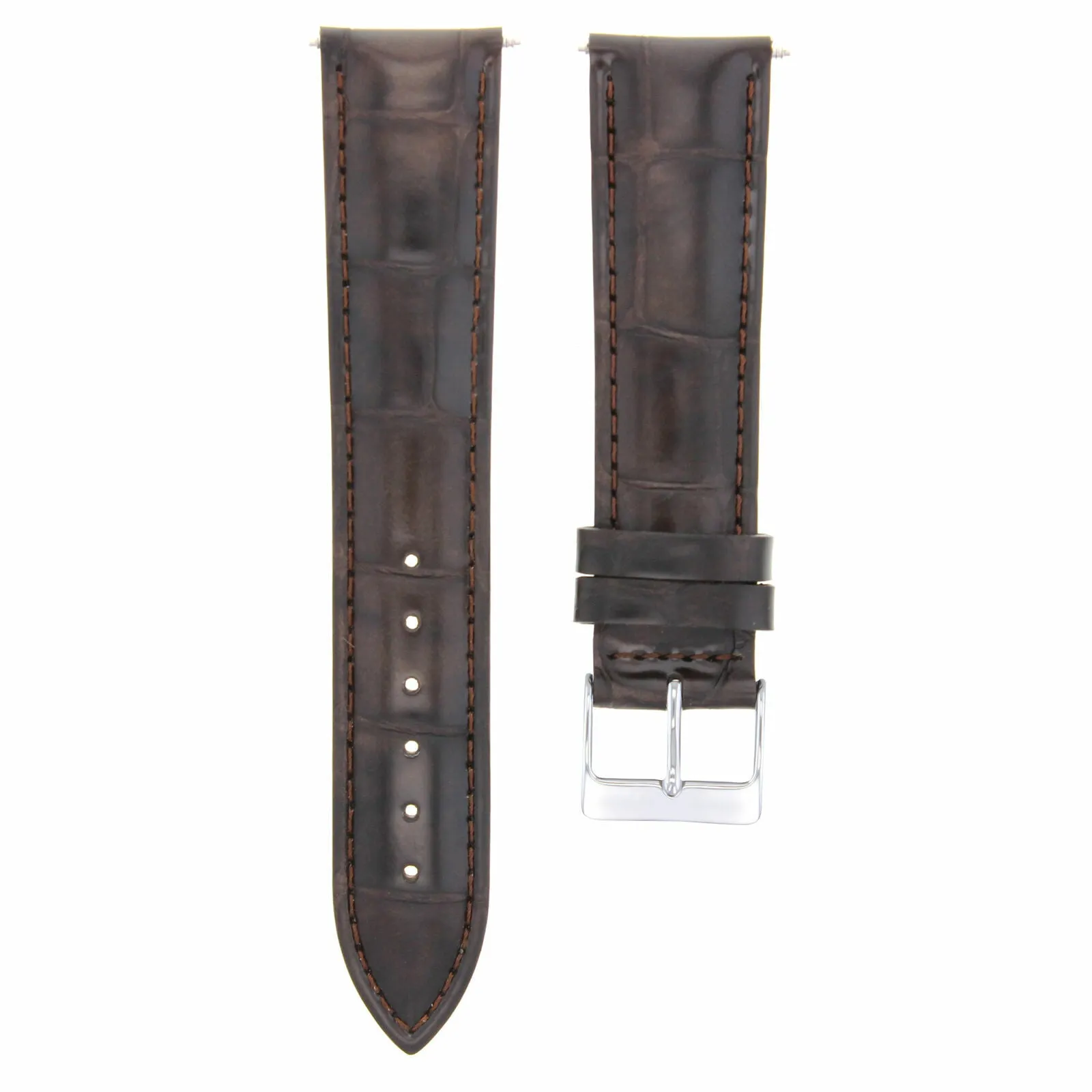 18MM ITALIAN GENUINE LEATHER WATCH BAND STRAP FOR TUDOR WATCH  DARK BROWN