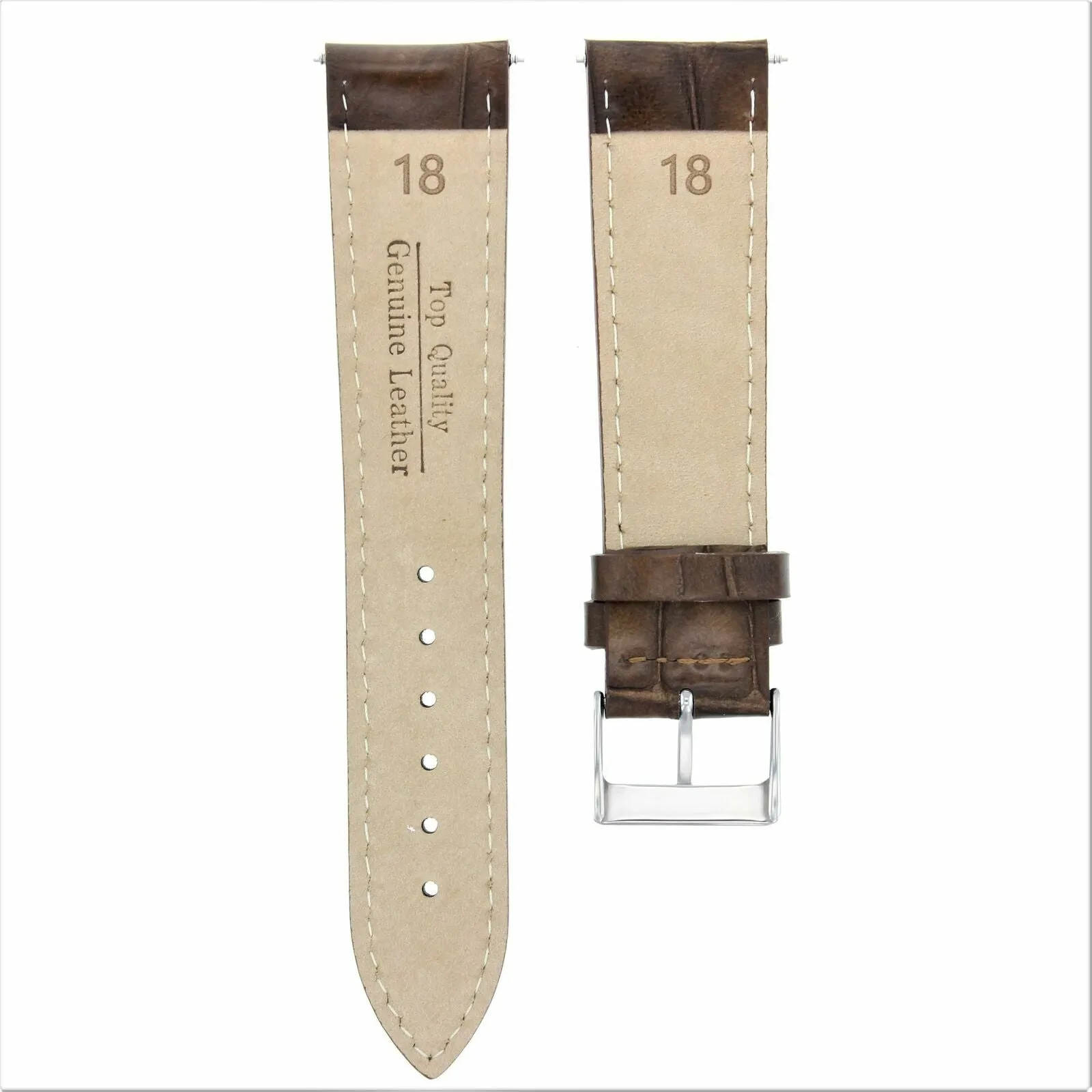 18MM ITALIAN GENUINE LEATHER WATCH BAND STRAP FOR TUDOR WATCH  DARK BROWN