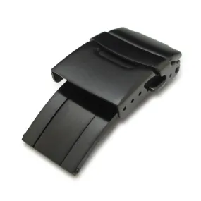 18mm Stainless Steel Diver Clasp Double Lock Button Diver Buckle, Diamond-like Carbon (DLC coating)