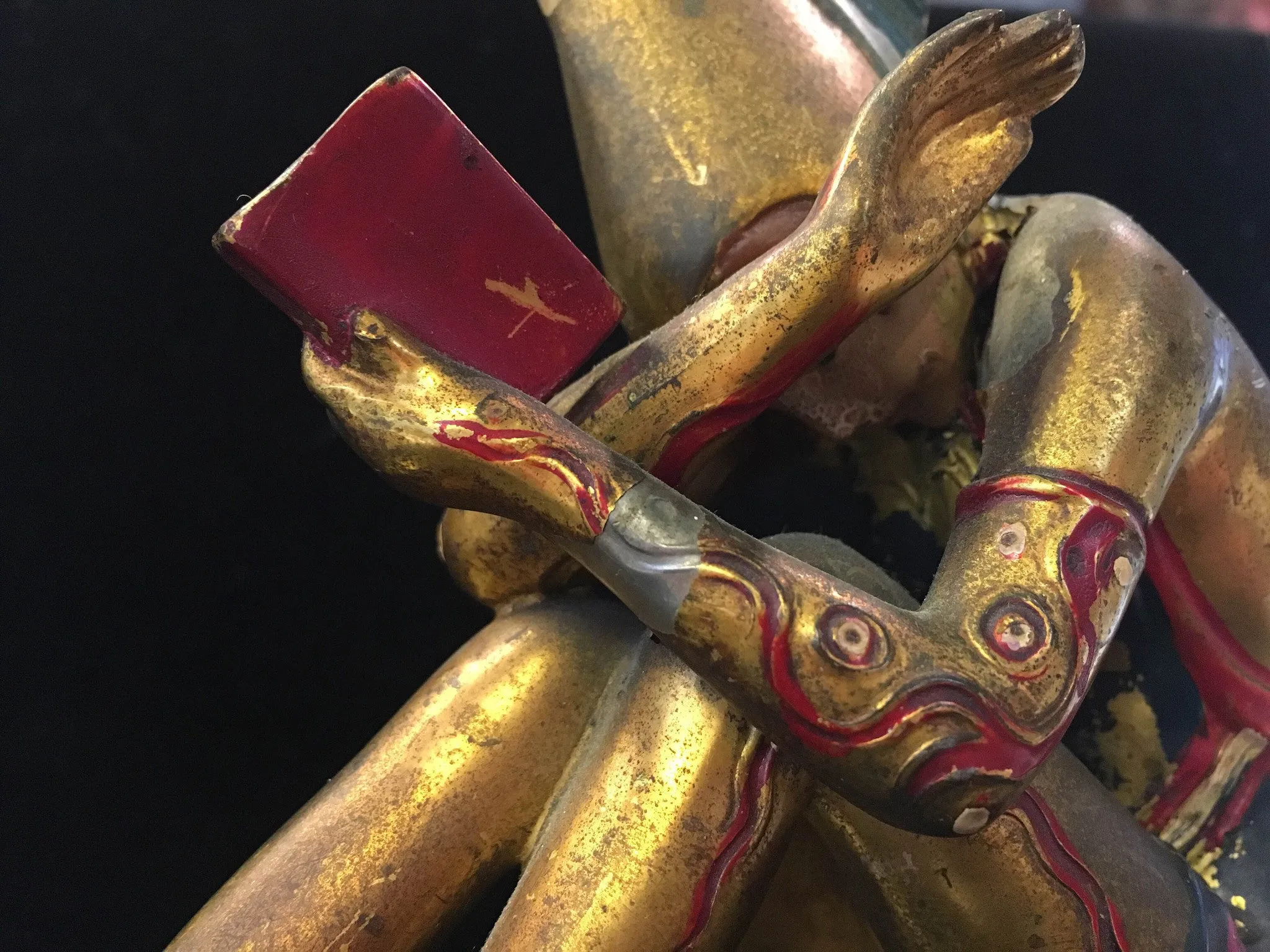 1920's Art Deco Harlequin Statue Extremely Rare Reading Female Gold Gilt $3K VALUE*