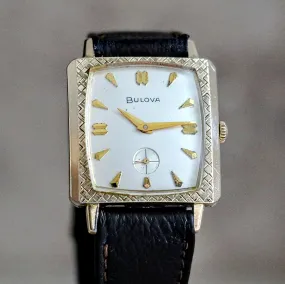 1963 BULOVA Senator “G” Watch Stunning Case Design 17 Jewels Wristwatch
