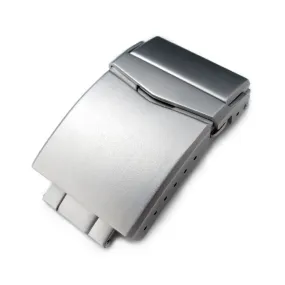 20mm, 22mm Stainless Steel V Clasp Double Lock Button Diver Buckle, Sandblasted
