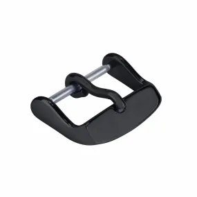 20MM BLACK PVD WATCH BUCKLE CLASP PIN STYLE LEATHER RUBBER WATCH BAND STRAP HVY