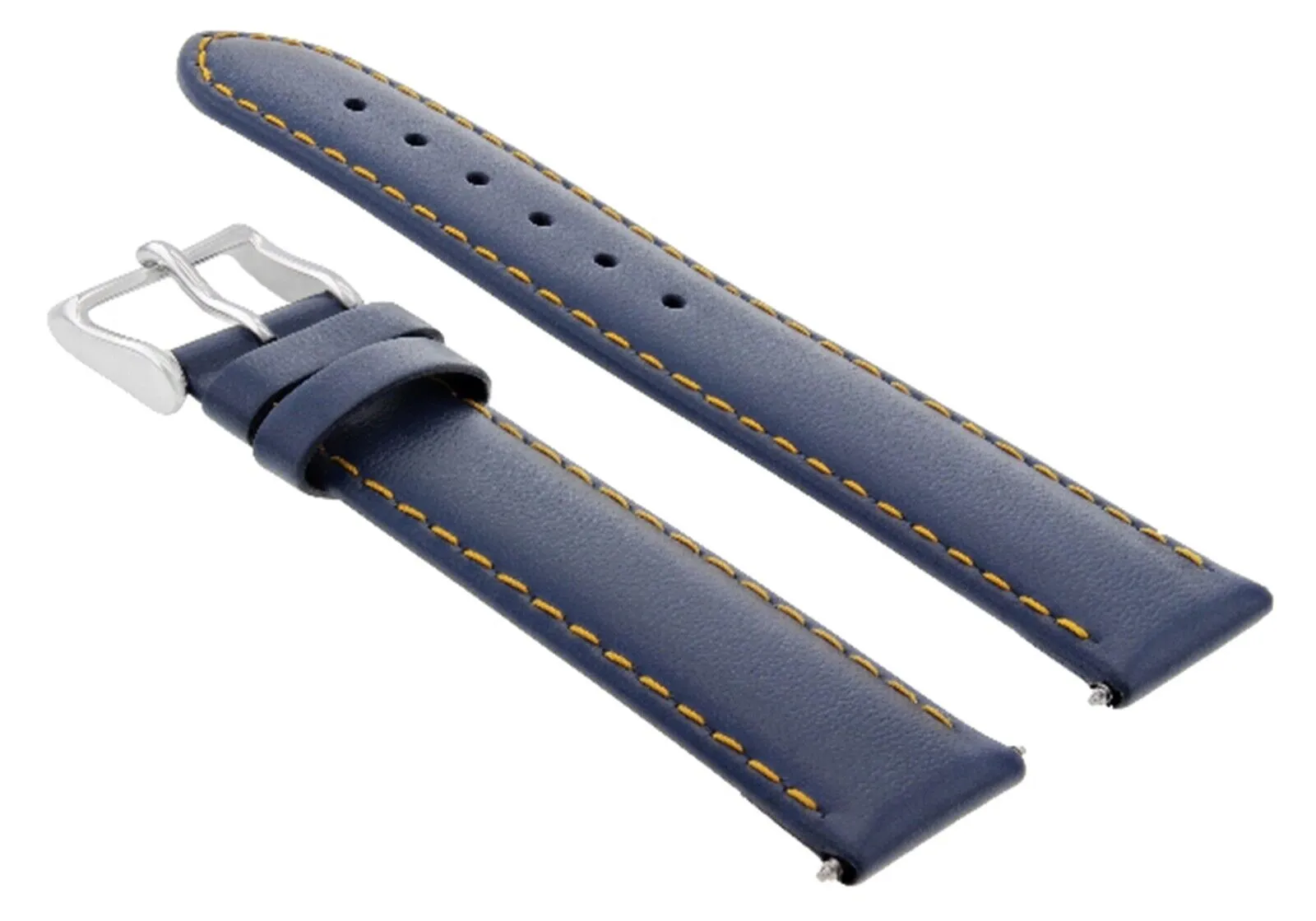 20MM SMOOTH LEATHER WATCH STRAP BAND FOR 36MM TUDOR DATEJUST WATCH BLUE ORANGE S