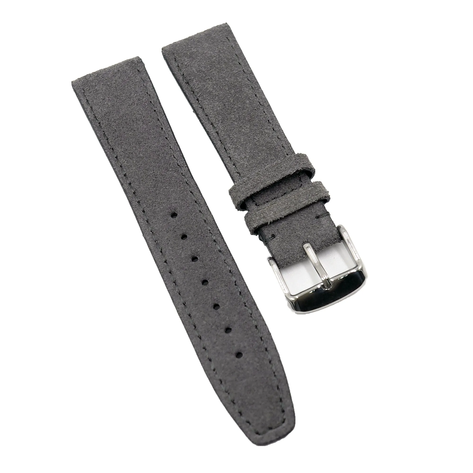 21mm Lead Grey Suede Leather Watch Strap For IWC