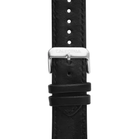 22mm Leather Black Silver