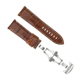 22MM LEATHER WATCH BAND STRAP FOR PANERAI MARINA LUMINOR RADDIOMIR GMT BROWN WS