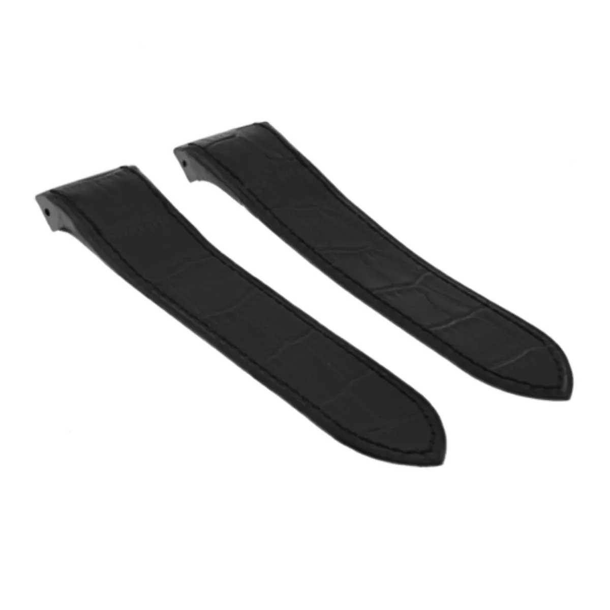 23MM BLACK LEATHER WATCH BAND STRAP FOR CARTIER SANTOS 100XL WATCH 38MM TOP QLTY