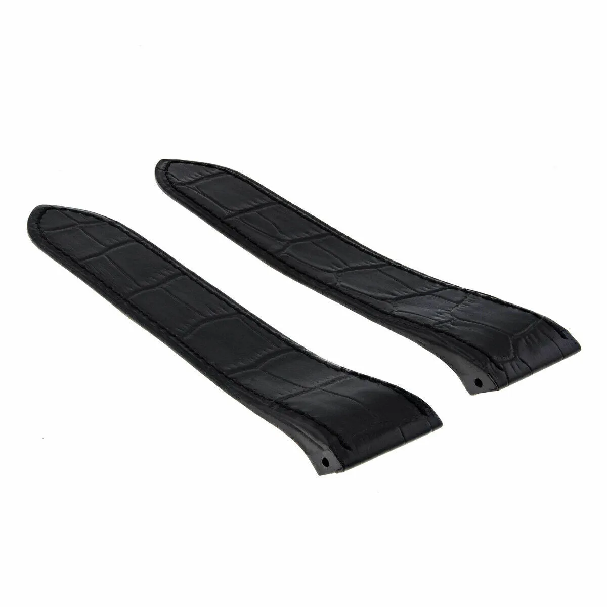23MM BLACK LEATHER WATCH BAND STRAP FOR CARTIER SANTOS 100XL WATCH 38MM TOP QLTY