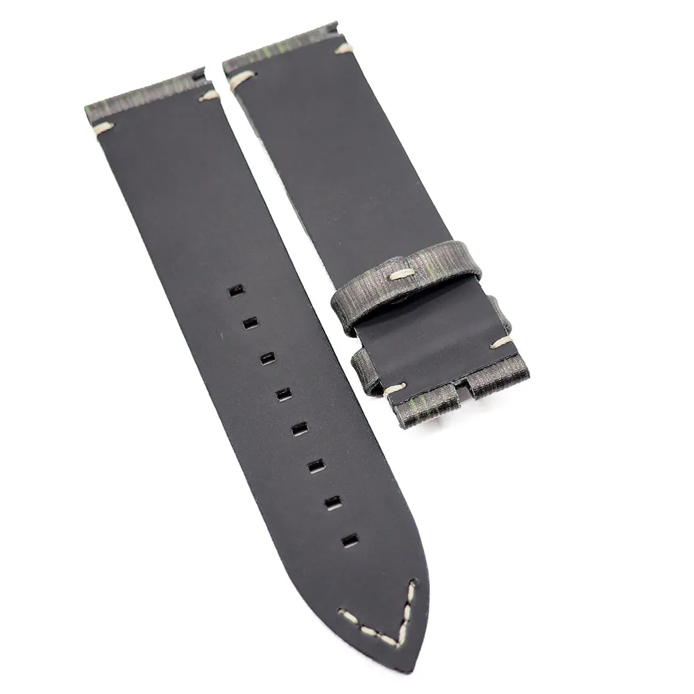23mm Vintage Style Fern Green Calf Leather Watch Strap For Zenith