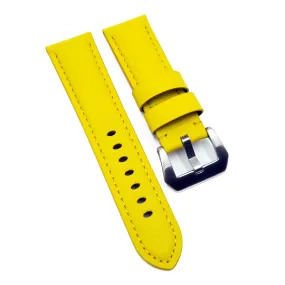 24mm, 26mm Yellow Saffiano Leather Watch Strap For Panerai, Two Length Size