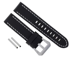24MM COW LEATHER STRAP WATCH BAND FOR PAM 44MM PANERAI MARINA LUMINOR BLACK WS