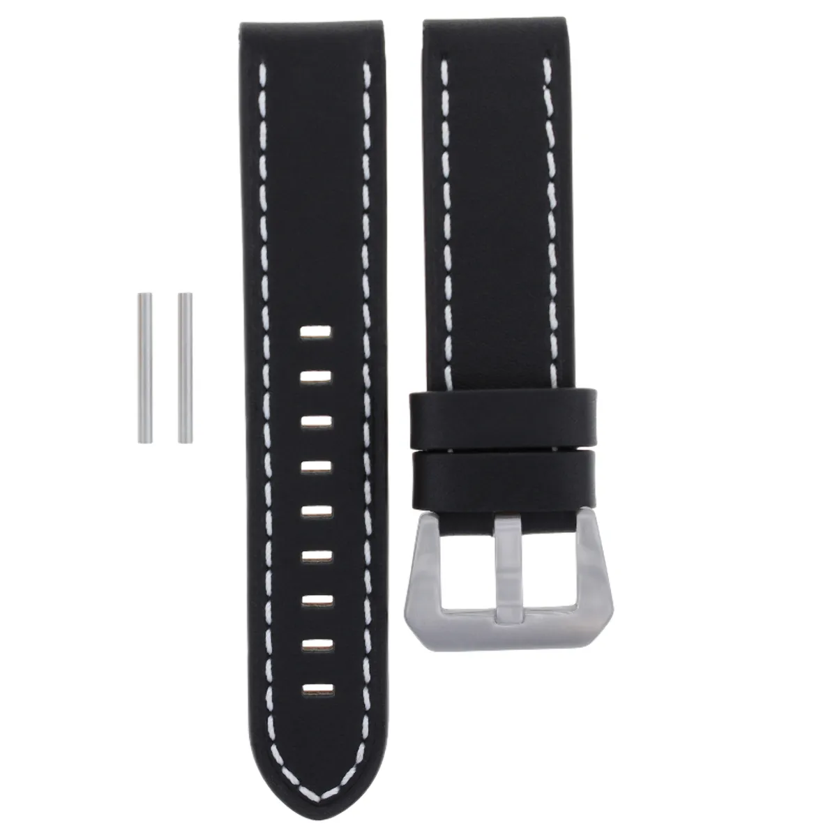 24MM COW LEATHER STRAP WATCH BAND FOR PAM 44MM PANERAI MARINA LUMINOR BLACK WS