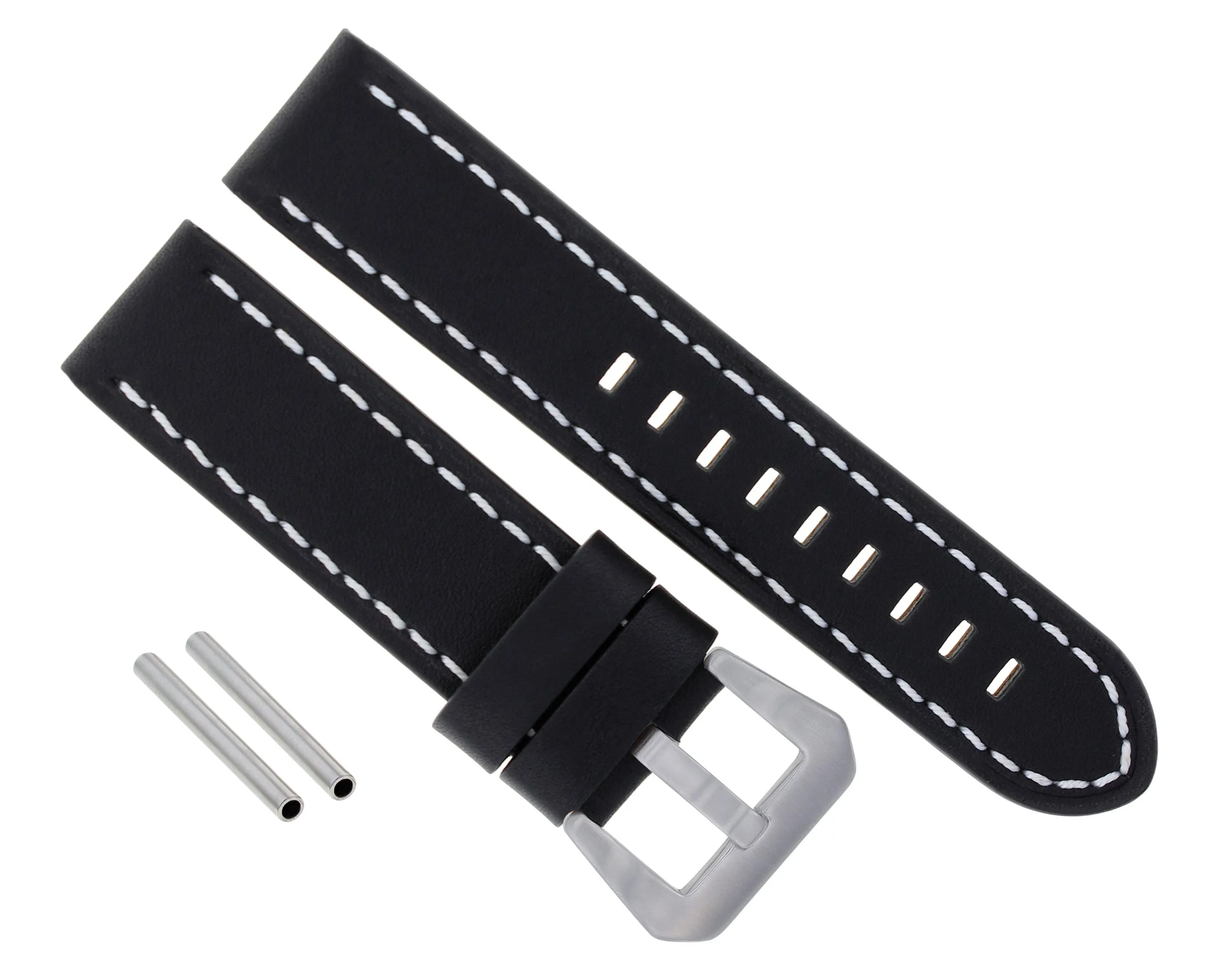 24MM COW LEATHER STRAP WATCH BAND FOR PAM 44MM PANERAI MARINA LUMINOR BLACK WS