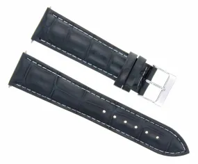 24MM NEW LEATHER WATCH STRAP BAND FOR 44MM PANERAI MARINA DARK BLUE WHITE STITCH