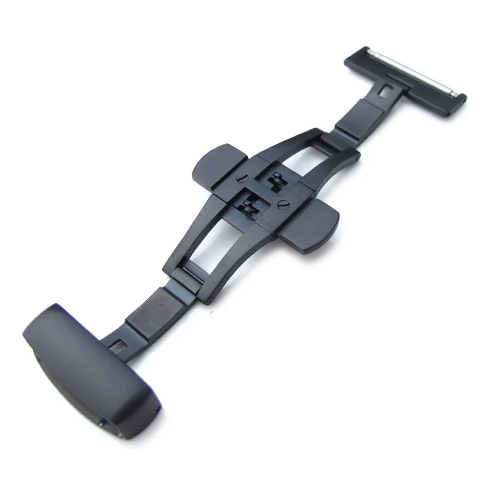 316L SS Deployant Clasp for Leather Strap, BK
