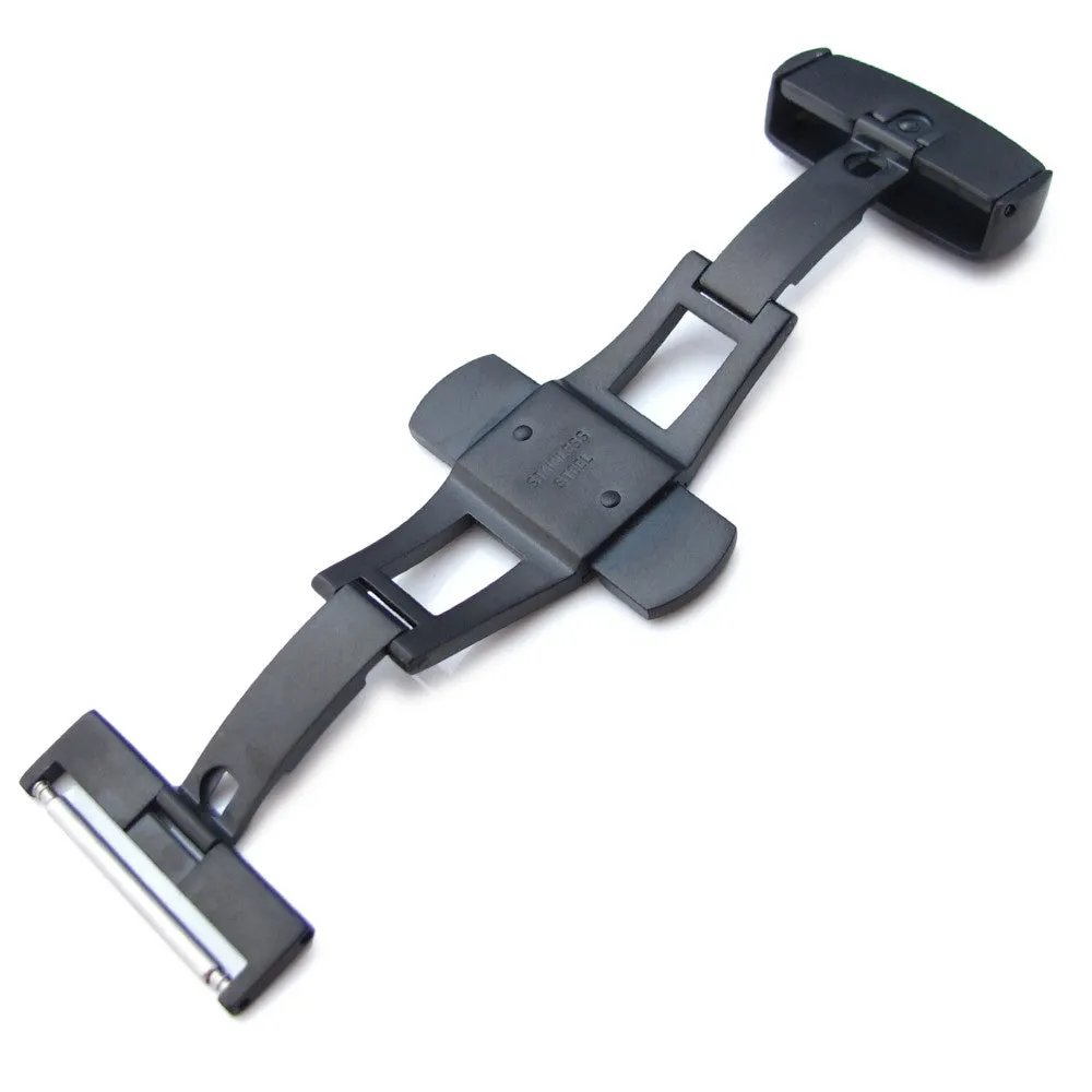 316L SS Deployant Clasp for Leather Strap, BK