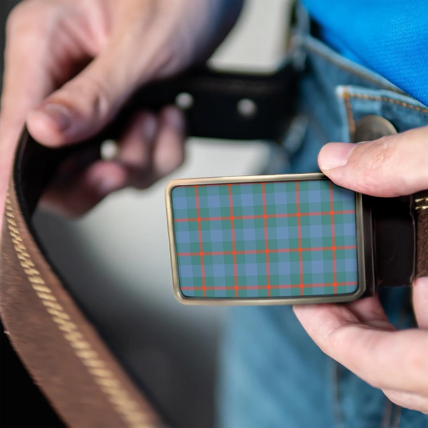 Agnew Ancient Tartan Belt Buckles