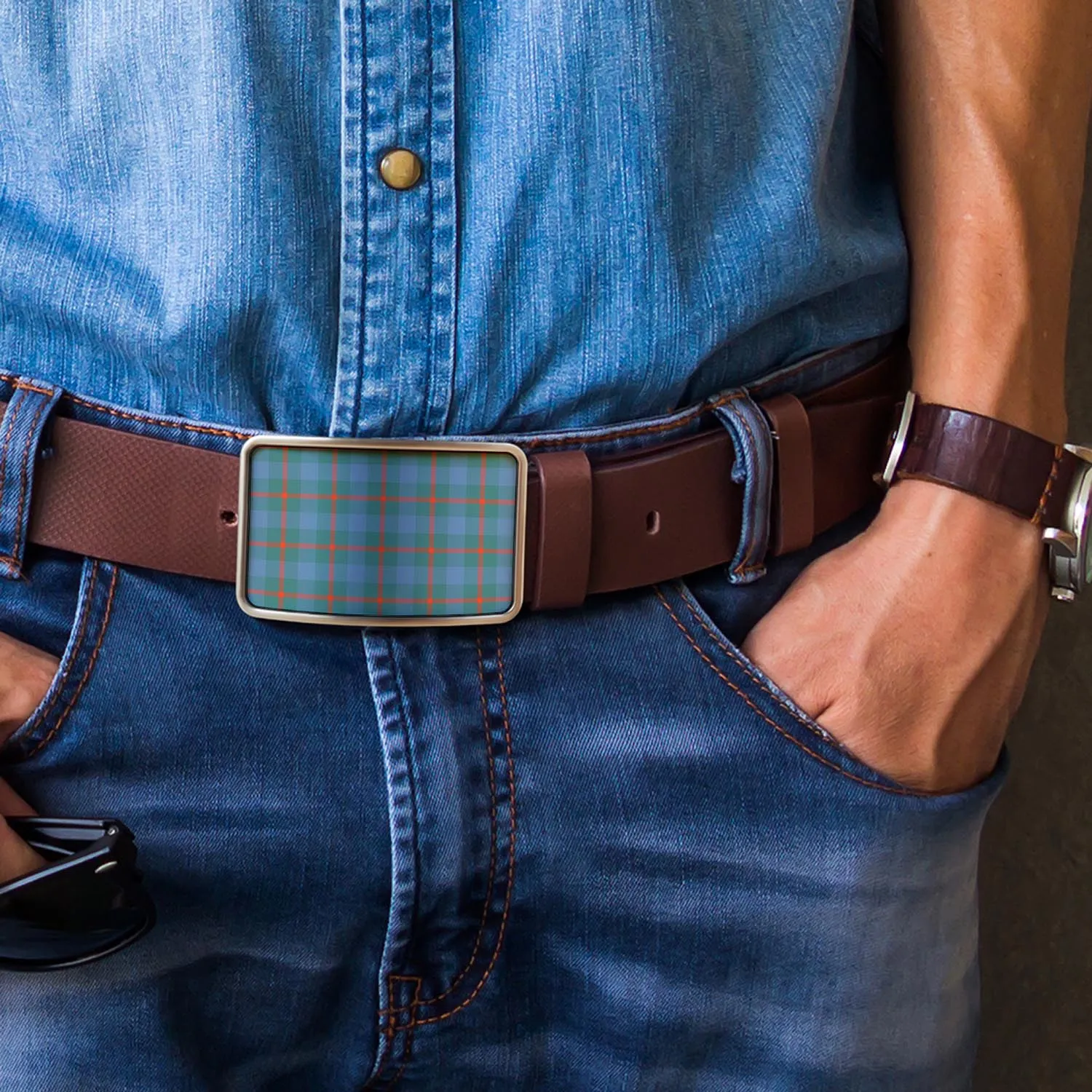 Agnew Ancient Tartan Belt Buckles