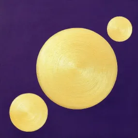 ALESSIA LU  "Golden Disks On Violet" Acrylic on Canvas, 2019