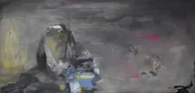 ANNA BORSELLINO "1221: Over A Cliff" Mixed Media on Wood Panel - $3K Appraisal Value
