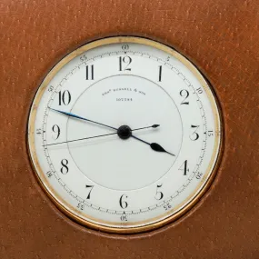 Antique 18ct Gold Open Faced Keyless Wind Pocket Watch by Thomas Russell, in Leather Case, Chester 1902