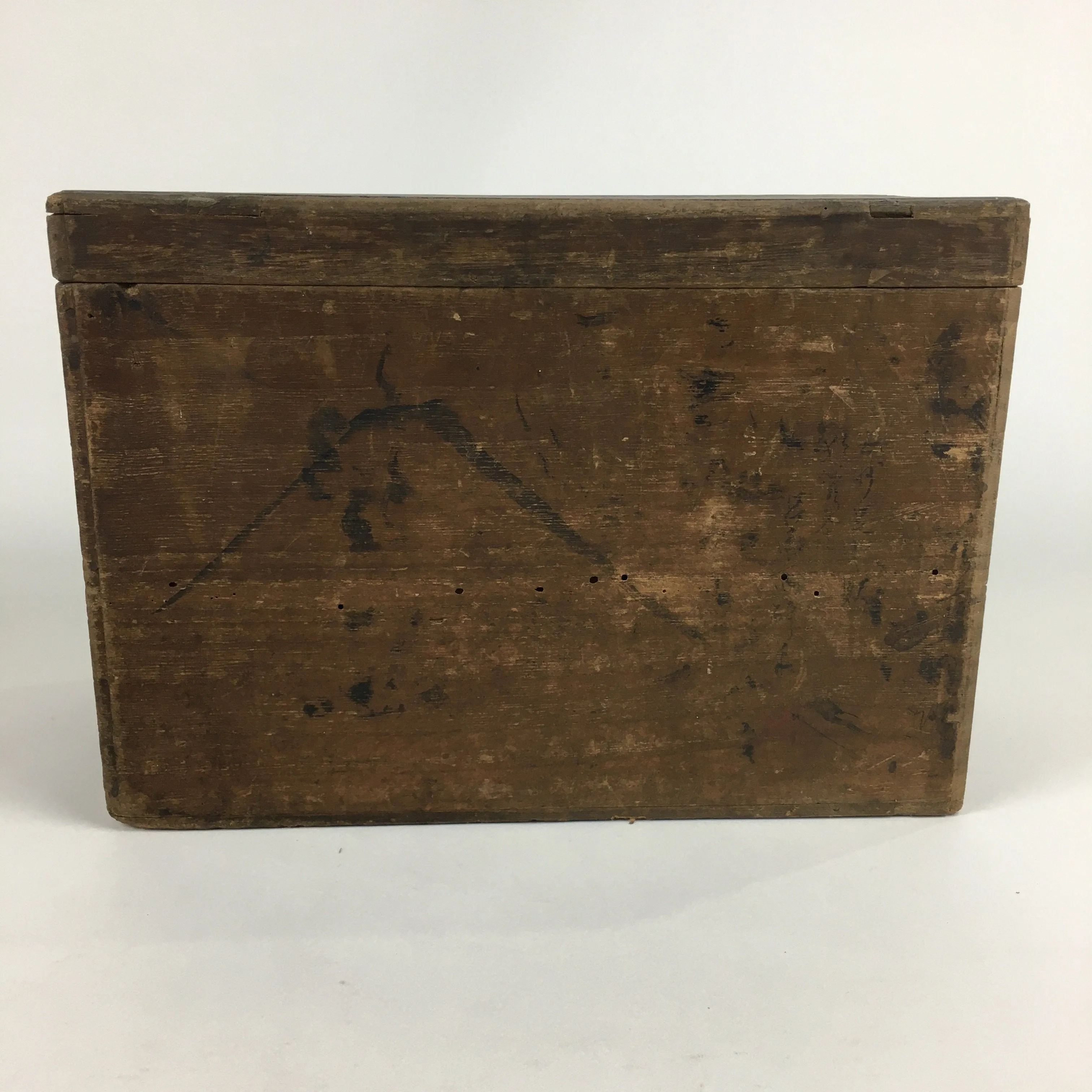 Antique C1880 Japanese Wooden Storage Box Hako Inside 32.5x15.9x21.5cm WB856