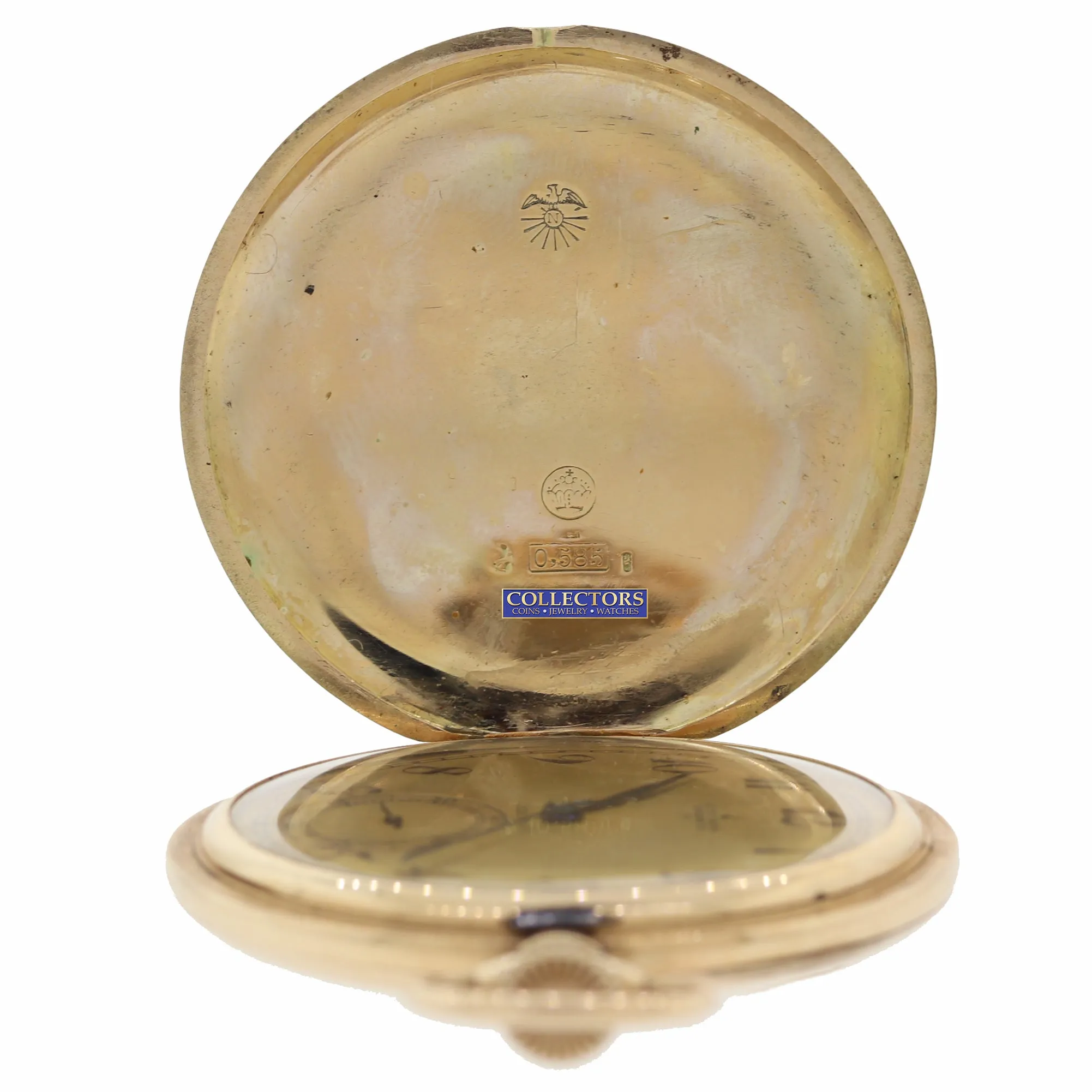 Antique Ulysse Nardin Solid 14k Gold Manual Swiss Full Hunter Pocket Watch