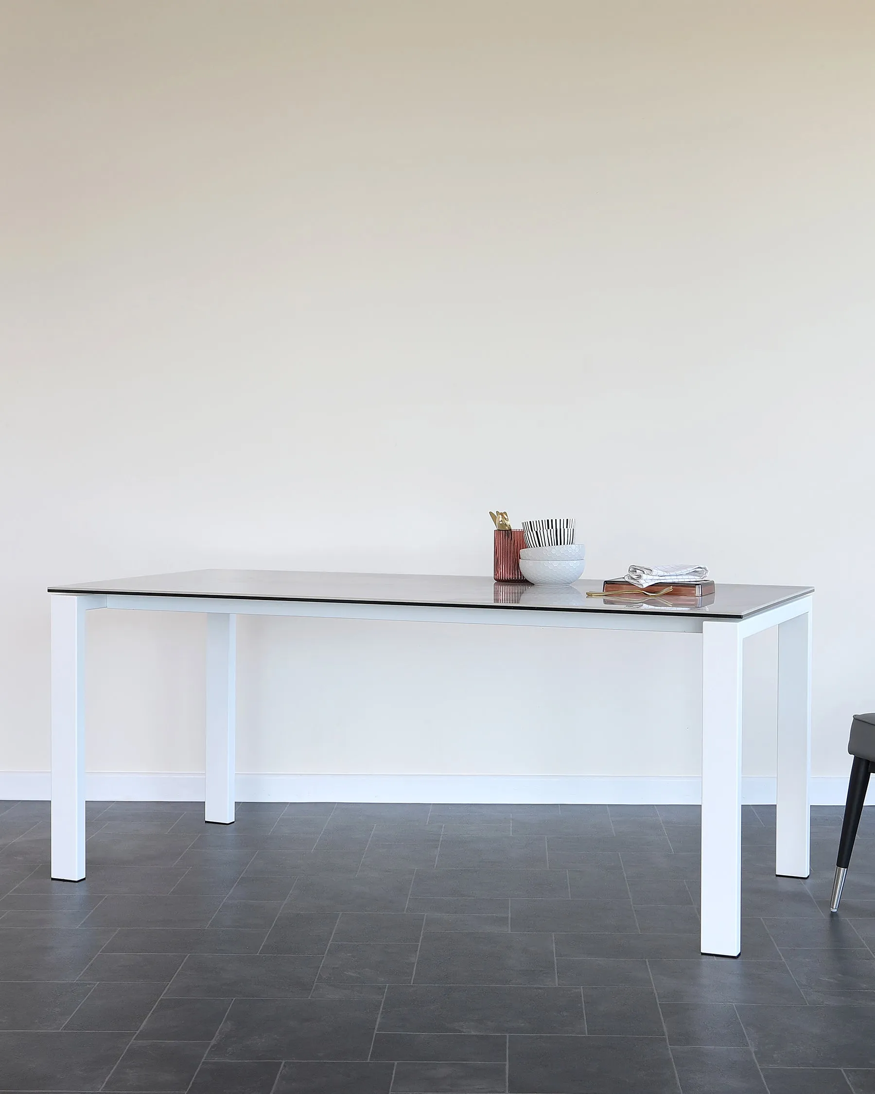 Anton White Ceramic Marble 6 Seater Dining Table