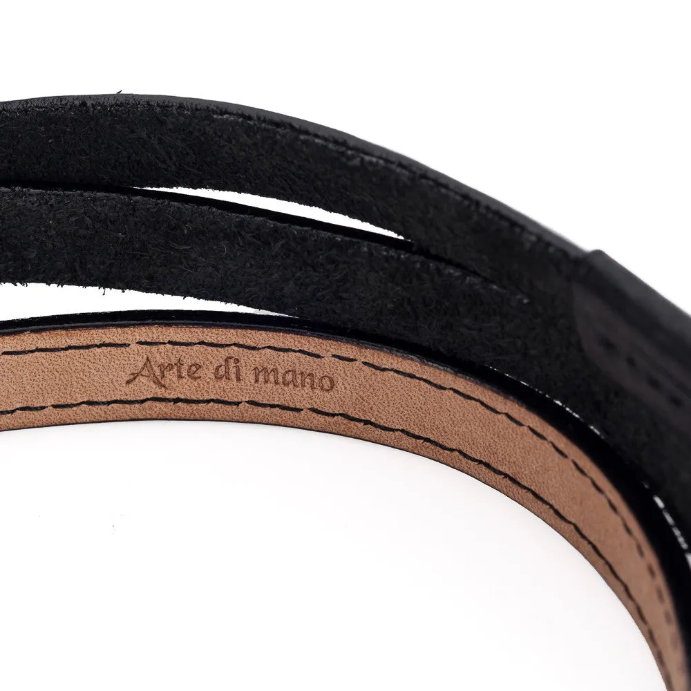 Arte di Mano Comodo Neck Strap, 95cm - Minerva Black with Black Stitching