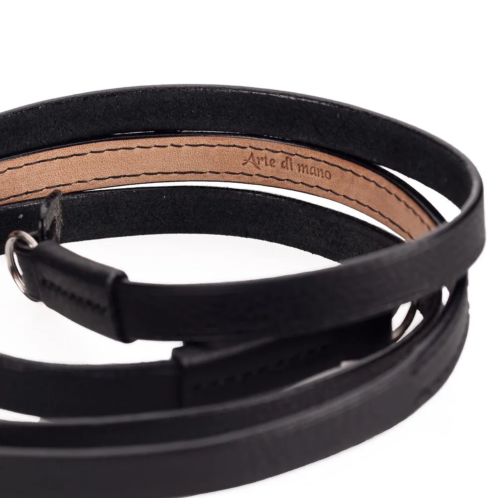 Arte di Mano Comodo Neck Strap, XL, 120cm - Minerva Black with Black Stitching