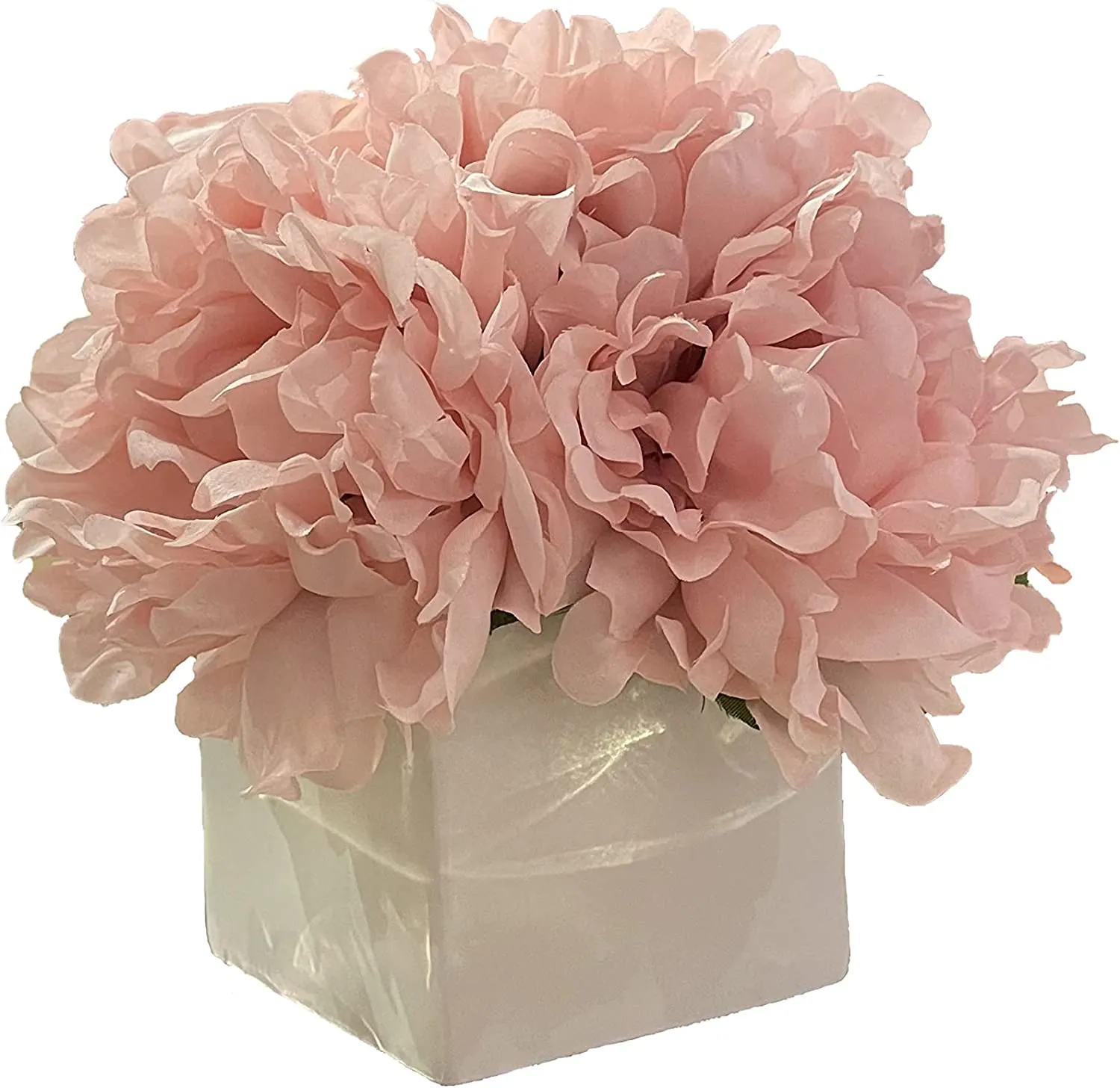 Artificial Flowers with Small Ceramic Vase Silk Roses