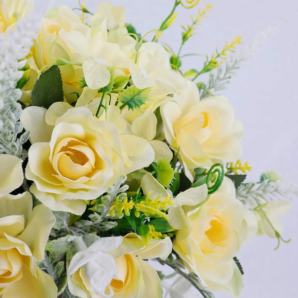 Artificial Flowers with Vase Fake Silk Flowers in Vase Gardenia Flowers