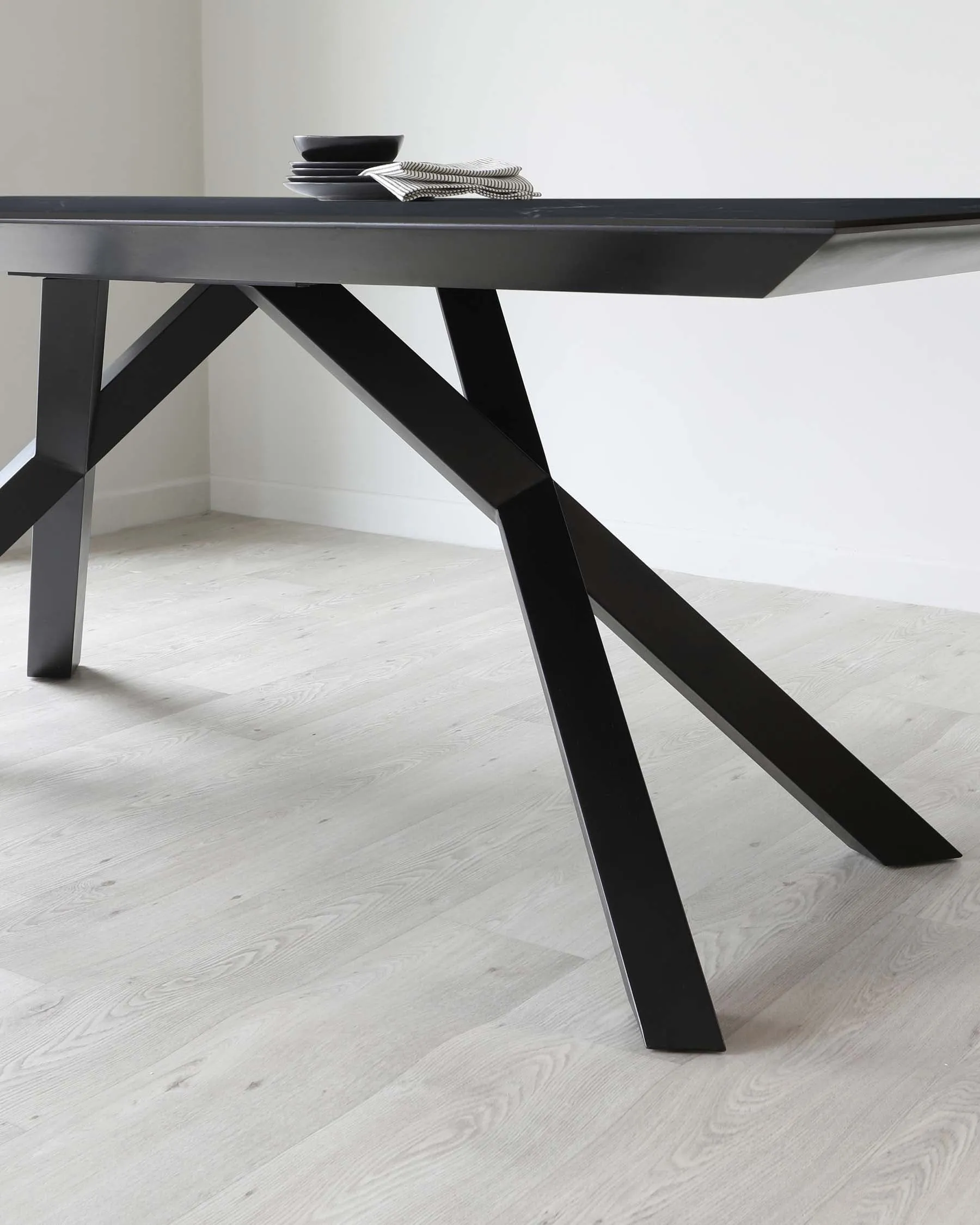 Atlanta Black Marbled Ceramic 8 Seater Dining Table