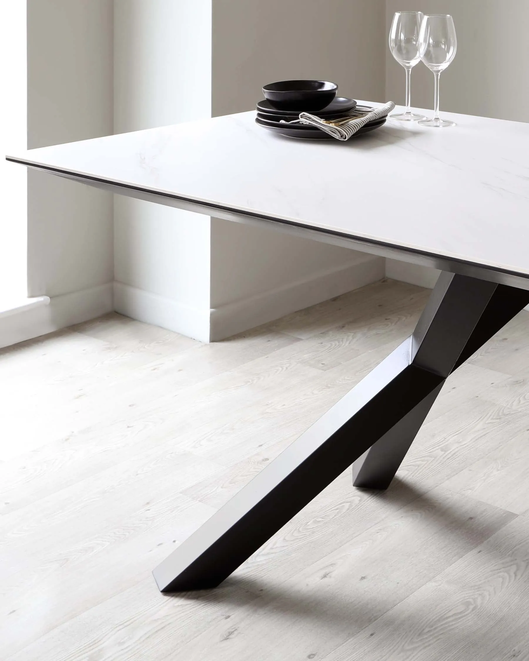 Atlanta White Marbled Ceramic 8 Seater Dining Table