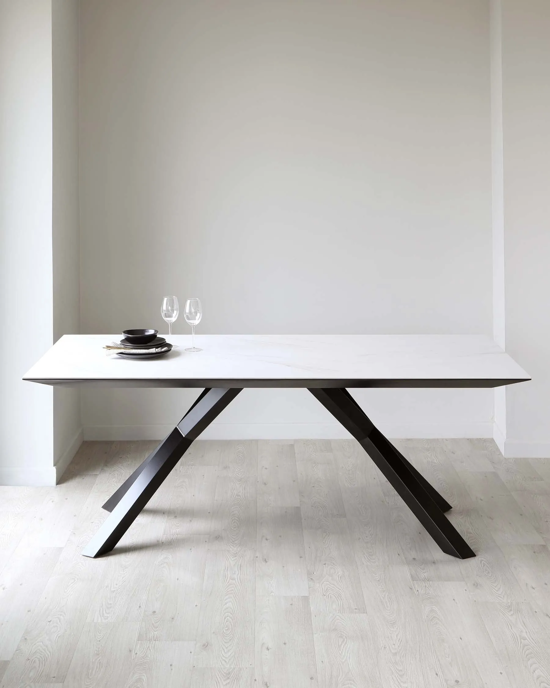 Atlanta White Marbled Ceramic 8 Seater Dining Table