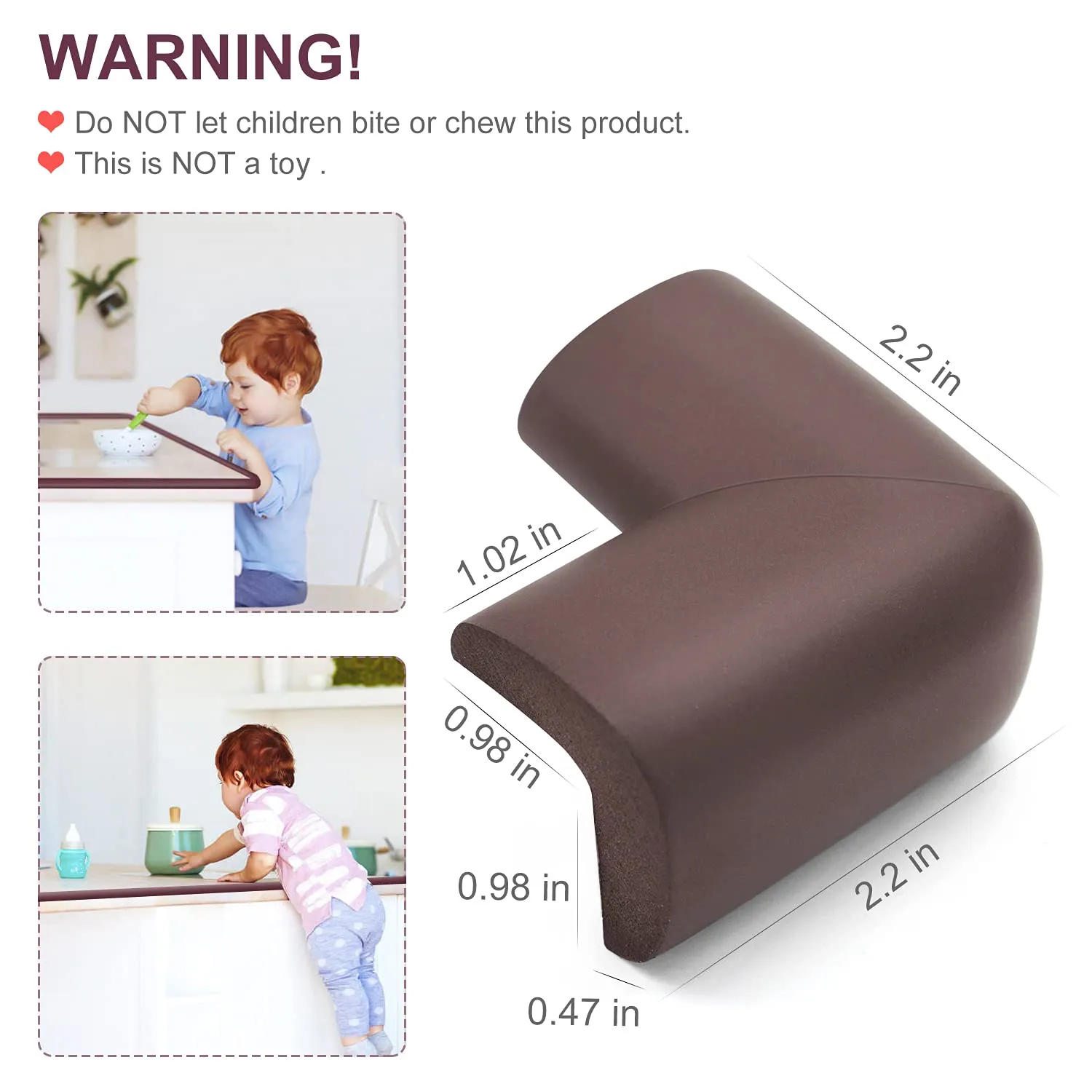 Baby Proofing Edge Corner Protector, 20.5 ft (18.1ft Edge   8 Corners) Baby Proof Corner Guards ,Thick Table Bumper Guard, 3M Pre-Taped Corners, Soft Rubber Foam Guard Heavy-Duty…