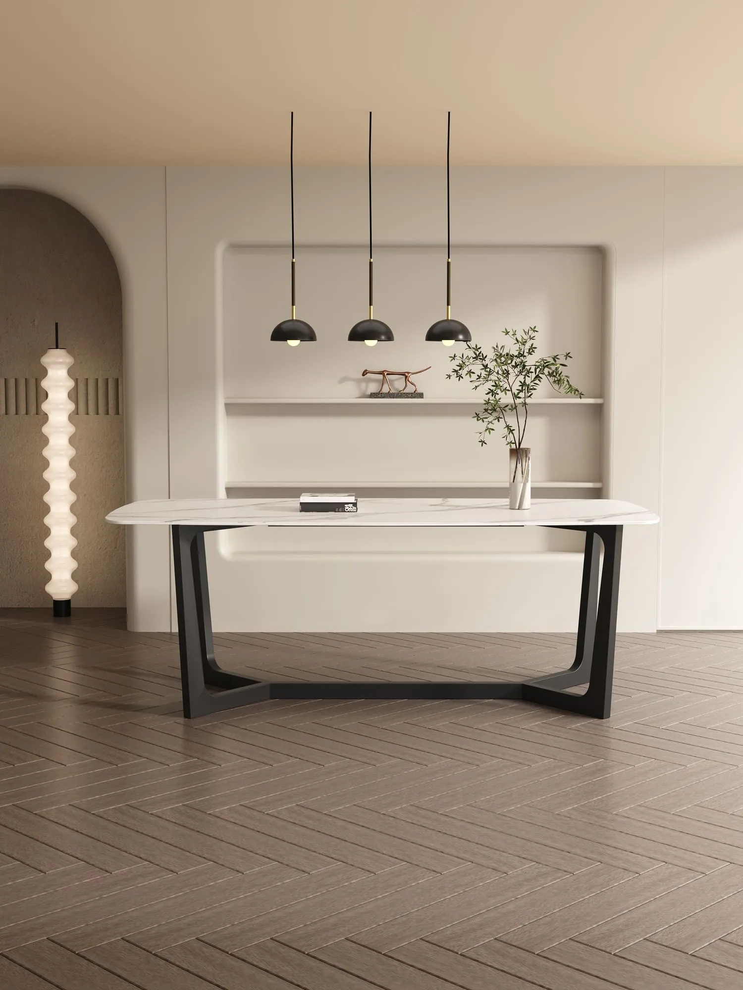 Barley Dining Table/Timber Legs/Ceramic/Marble Tabletop