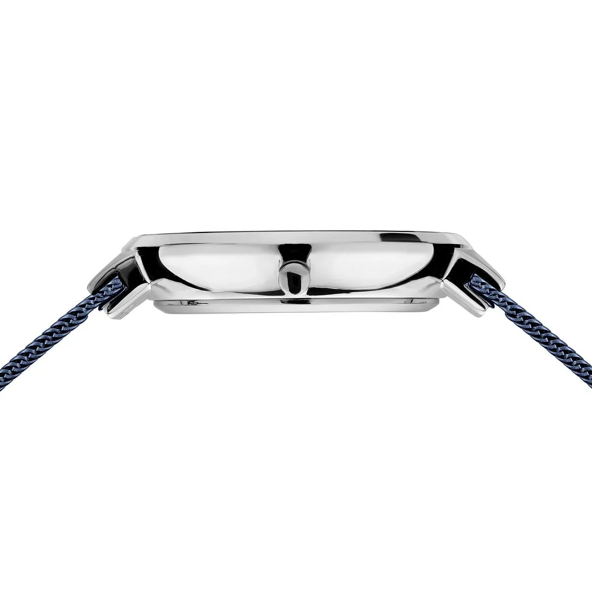 Bering Solar Blue Stainless Steel Mesh Watch with Blue Dial