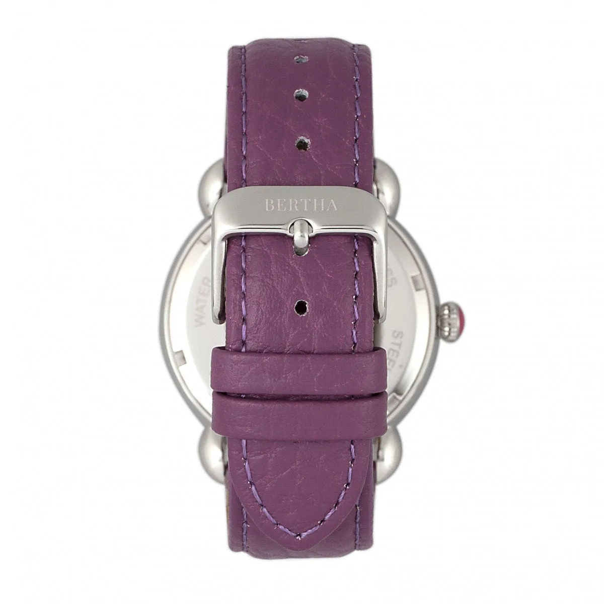 Bertha Vivica MOP Leather-Band Ladies Watch