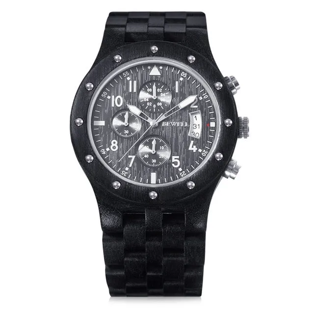 BEWELL Mens Luxury Wooden Watch