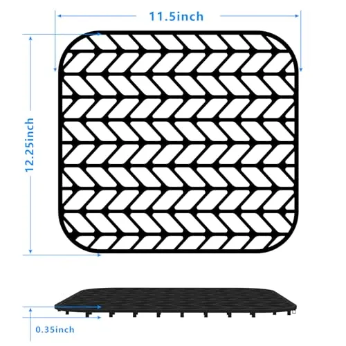 Black Silicone Sink Protectors for Kitchen, JIUBAR 12”13”16”18”19”24”26”28”29” Sink Mat Grid for Bottom of Farmhouse Stainless Steel Porcelain Sink (28.6''x 14.5'' Black)