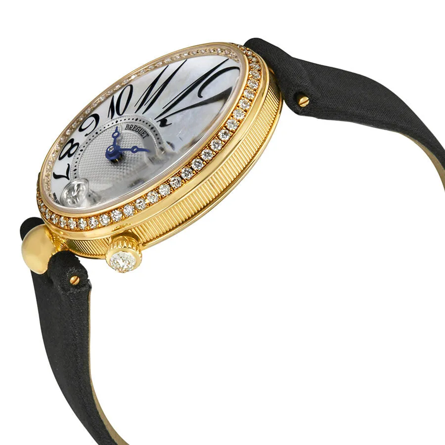 Breguet Reine de Naples Mother of Pearl 18kt Yellow Gold Black Satin Diamond Ladies Watch 8918BA58864D00D 8918BA/58/864.D00D