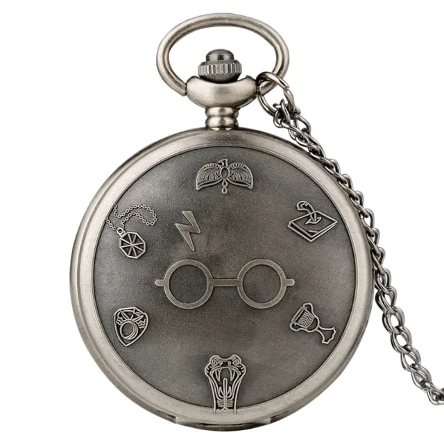 Bronze Harajuku Clock Lightning Quartz Pocket Watch